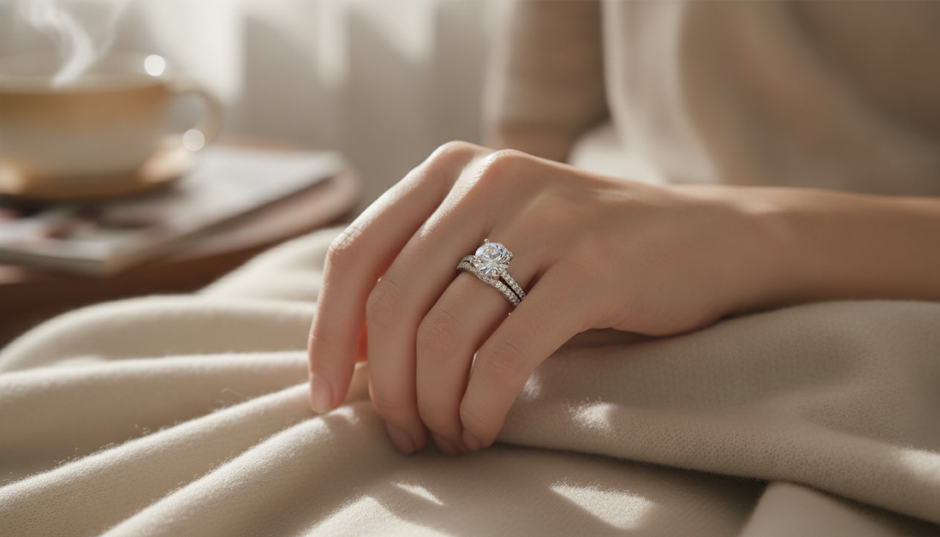 2ct D VVS1 Moissanite Ring in 18K White Gold Guide
