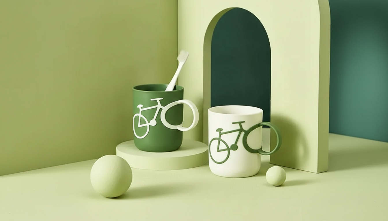 Bike-Handle Mouthwash Cup for a Cleaner Sink Routine